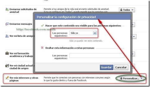 Configurar cuadro Facebook